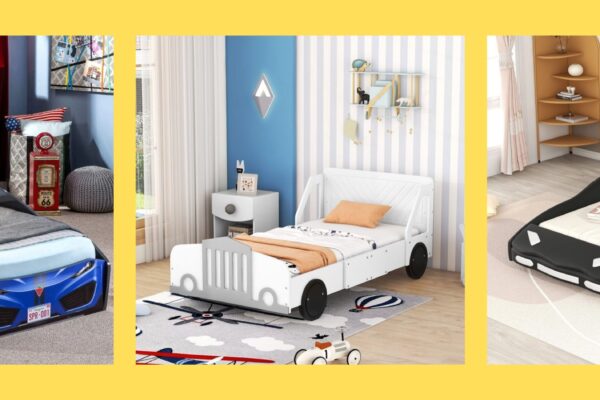 kids car bed with mattresss