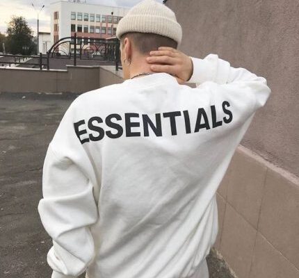 weißer essentials hoodie